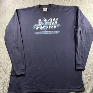 Pro Club Heavyweight Shirt 4XL Tall Navy Blue Y2K Streetwear Giving Haters Blues